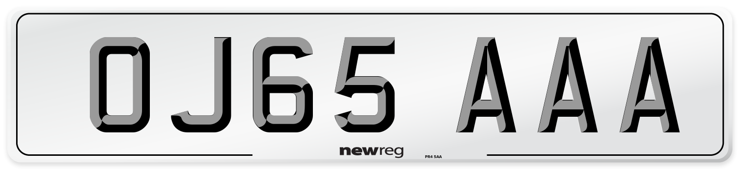 OJ65 AAA Number Plate from New Reg
